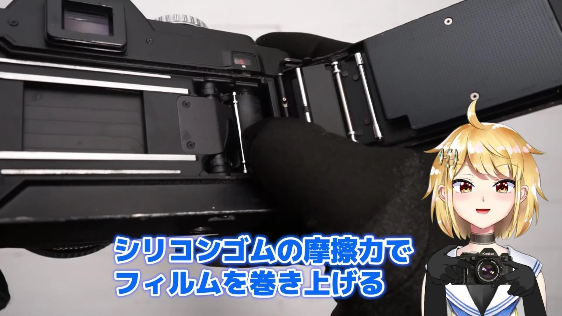 シリコンゴムの摩擦力で巻き上げる
