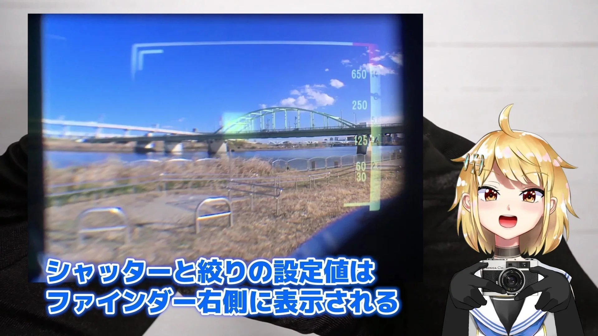 ファインダーの右側の指針