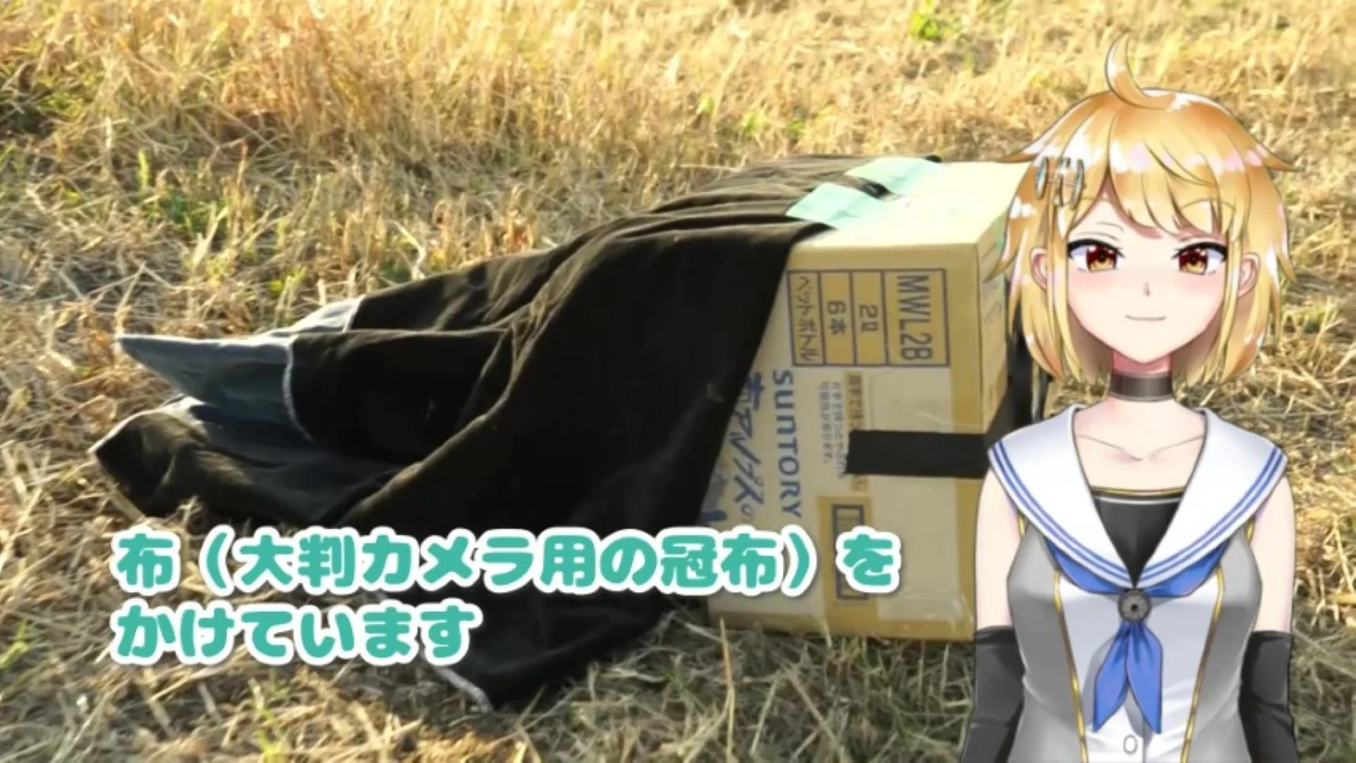 布をかぶせている