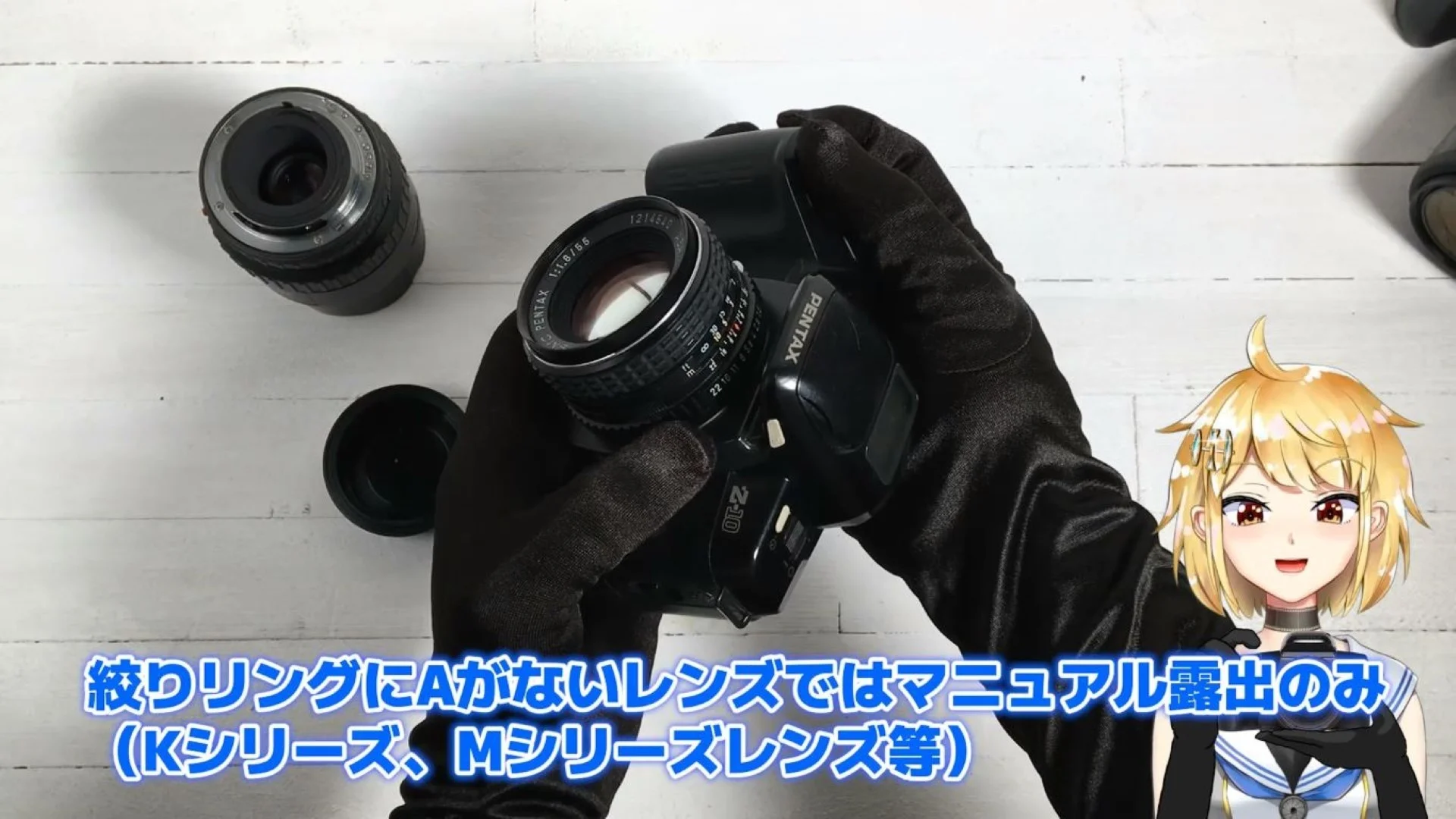 絞りリングにA位置がないレンズのときはマニュアル露出のみ